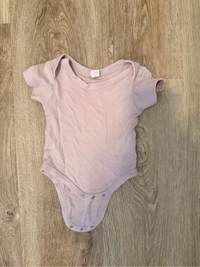 Colored Organics Soft Lilac Short-Sleeve Baby One-Piece